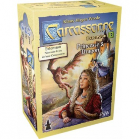 couverture jeu de société Carcassonne : Extension 3 - Princesse et Dragon