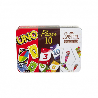 extrait jeux-de-societe Coffret Multicartes : Uno/Phase10/Snappy Dressers