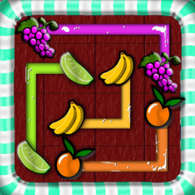 couverture jeu vidéo A addictive fruits flow free brain puzzle game