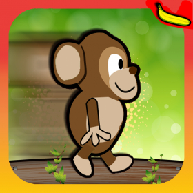 couverture jeu vidéo A crazy monkey flash runner collecting the bananas and run around the jungle
