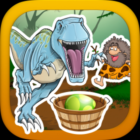 couverture jeu vidéo A Prehistoric Stone Age War with Dino Beasts- Catch the Rolling Egg and Hunt the Dinosaurs