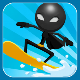 couverture jeu vidéo A Superhero Stickman Run - Amazing Mountain Snowboard Racer