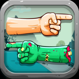 couverture jeu vidéo A Zombie mains de glisser - Match les flèches qui fait de l'homme et des Zombies HD main libre