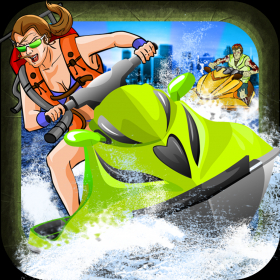 couverture jeu vidéo A Zombie Soaker War - Water Bikes vs. Zombies - Free Speed Game