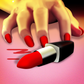 couverture jeu vidéo Accident des doigts à cause d'un rouge à lèvres : une dame fait une danse avec un couteau rose - édition gold