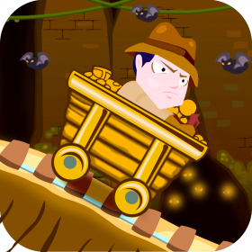 couverture jeu vidéo ``Action Race of Jumpy Temple Jones: Mine-Cart Rail Escape Racing Free