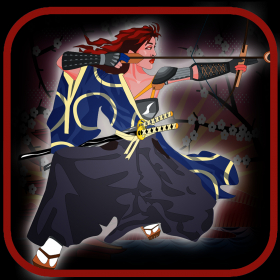 couverture jeu vidéo Aim &amp; Hit The Ninja Apple Bow And Arrow Pro