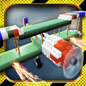 couverture jeu vidéo Airplane Cube Craft Free: Block Wars Plane Game