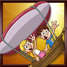 couverture jeu vidéo Airship - Super Flying Kids sur un ciel Blimp