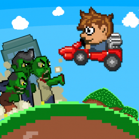 couverture jeu vidéo ` Angry Zombie Go Kart Road Race Free - Jumpy 8 Bit Pixel Edition by Top Crazy Games