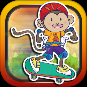 couverture jeu vidéo Banana Singe Skate Rush - Speedy Maze Runner Jeu de survie