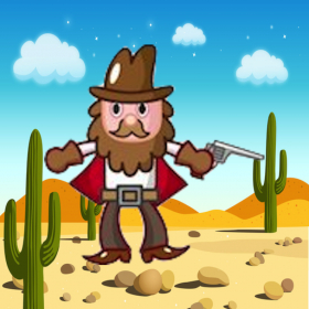 couverture jeu vidéo bataille de cowboy - tirer dans le désert gratuit