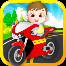 couverture jeu vidéo Bébé en moto - un jeu de simulation de moto pour les enfants en âge préscolaire !