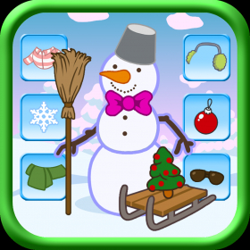 couverture jeu vidéo Bonhomme de neige Festive Dressing up Game Pro - Safe Kids App aucune publicité