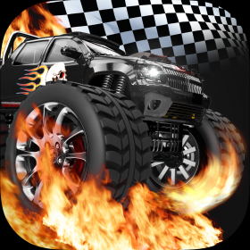couverture jeu vidéo Clash of the Chrome Monster Truck Clans go Boom at the Beach with Pixel Transformers Gun 3D