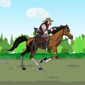 couverture jeu vidéo Cowboy et Indien Cheval de combat de Free Battle