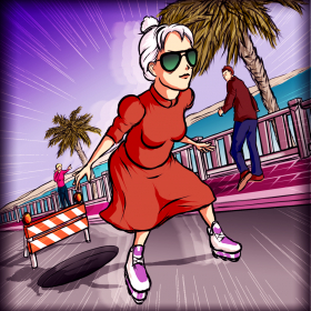 couverture jeu vidéo Crazy Grandma On Skates Free