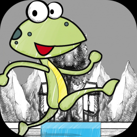 couverture jeu vidéo Doodle de Albert la grenouille qui court- Un étang sautant uneu de stratégie