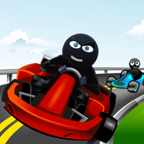 couverture jeu vidéo En Colère Stickman Route Karts : Asphalte Aller Kart Course Pro