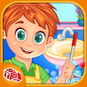 couverture jeu vidéo Enfants sale de bain nettoyage - Little Helper laver de maman et le nettoyage des toilettes Messy