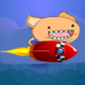 couverture jeu vidéo Flappy Rocket Cat - he's got a rocket to go after the bird!
