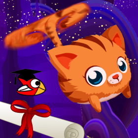 couverture jeu vidéo Flappy School and Heli Kitty: The helicopter kitty