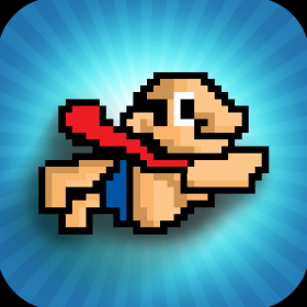 couverture jeu vidéo Flasque Homme Lourd Voler à Flappy Les Aliments Gras - Free Version