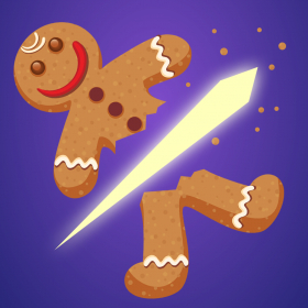 couverture jeu vidéo Gingerbread Man Cookie Slicer game - slash and slice these ginger men cookies like a slicing ninja!