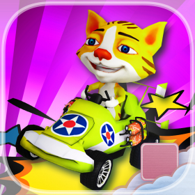 couverture jeu vidéo Go Kart Kitty Cat Stunt Rally - PRO - Power Car Obstacle Course Race Game