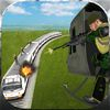 couverture jeu vidéo Hélicoptère de police volant Sniper jeu de tir: tirer Assassin & Terrorist sur le train