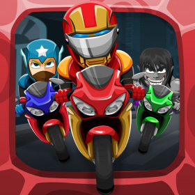 couverture jeu vidéo Héros de bande dessinée Riders Book Bike - Stunt Moto Race Daredevil Racing