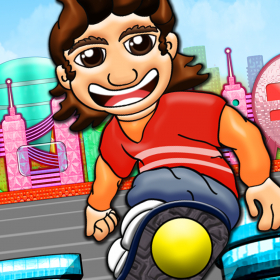 couverture jeu vidéo Hoverboard Flyers - patineurs et libre concurrence de cycliste sur un horizon de gravité zéro