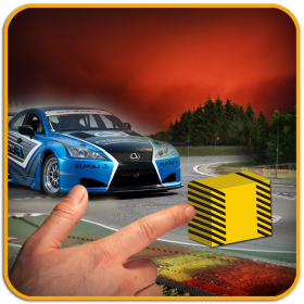 couverture jeu vidéo Jeu de course de voiture à haute vitesse accident par bloc dans le circuit