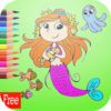 couverture jeu vidéo Jeux Princesse Mermaid Coloring Book Art Pad: peinture facile pour les petits enfants