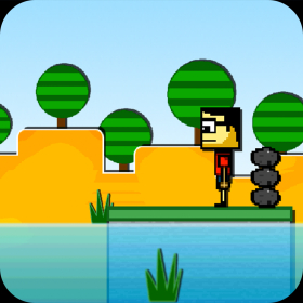couverture jeu vidéo Jumpy Block Skim - A Stone Skipping Game
