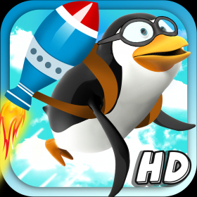 couverture jeu vidéo La Course Impossible des Pingouins Fusé sautant sur la neige Pro - Flappy Penguin Edition