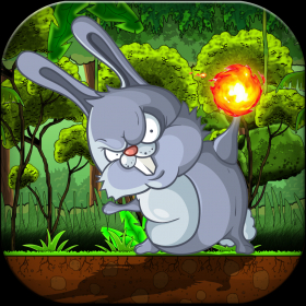 couverture jeu vidéo Lapin Jungle Jump & Fire Throw - Jumping Rabbit et vol brûlant d'amusement de boule gratuit