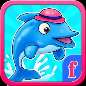 couverture jeu vidéo Little Dolphin Really fun Collecting Hooks Game : Free Girly Fish games for girls and boys