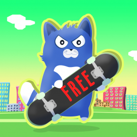 couverture jeu vidéo Little Kitty on a skateboard , the cat skate simulator - FREE