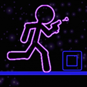 couverture jeu vidéo Lueur Bâton Homme Courir : Néon Laser Pistolet Homme Coureur Course Pro