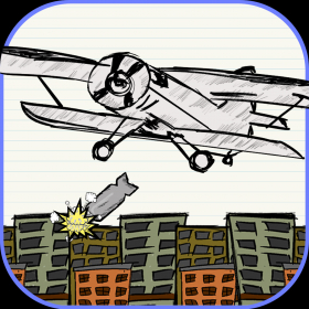 couverture jeu vidéo Mélanger le bombardier griffonnage papier avion