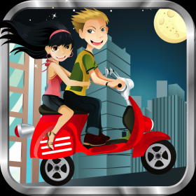 couverture jeu vidéo moto ville course - Avec des ailes à la liberté.