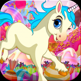 couverture jeu vidéo My Unicorn Runner - Little Pony Jumping over Candy