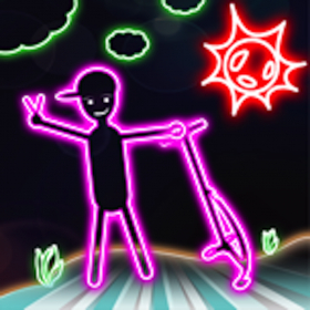 couverture jeu vidéo Neon Glow Pogo Stick-Man Jumpy