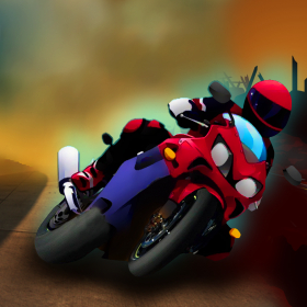 couverture jeux-video Old biker riding his motorcycle all night on the desert road - Free Edition