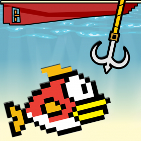 couverture jeux-video Petit Pixel poisson pas de côté flottant dans haute mer Pro