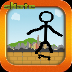 couverture jeu vidéo Petit StickMan SkateBoarding impressionnant Pixel Game - Planche à roulettes pour Free
