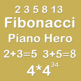 couverture jeu vidéo Piano Hero Fibonacci 4X4 - Merging Number Tiles And Playing With Piano Music