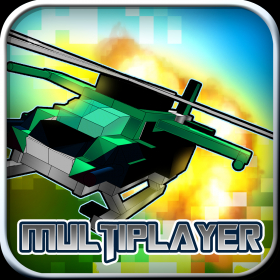 couverture jeu vidéo Pixels Gunship MultiPlayer: Block Ops hélicoptère Warfare