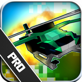 couverture jeu vidéo Pixels Gunship Pro: Block Ops hélicoptère Warfare